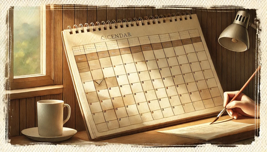 Calendar marked across 66 days representing how long it takes to build a habit according to research