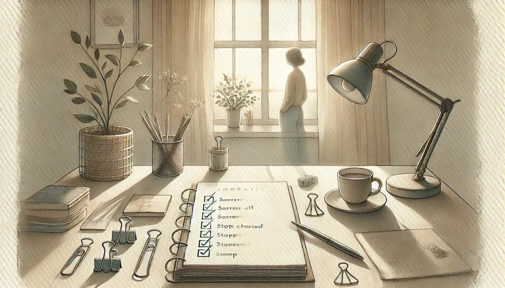 completed checklist on desk symbolizing systems that help stop forgetting tasks