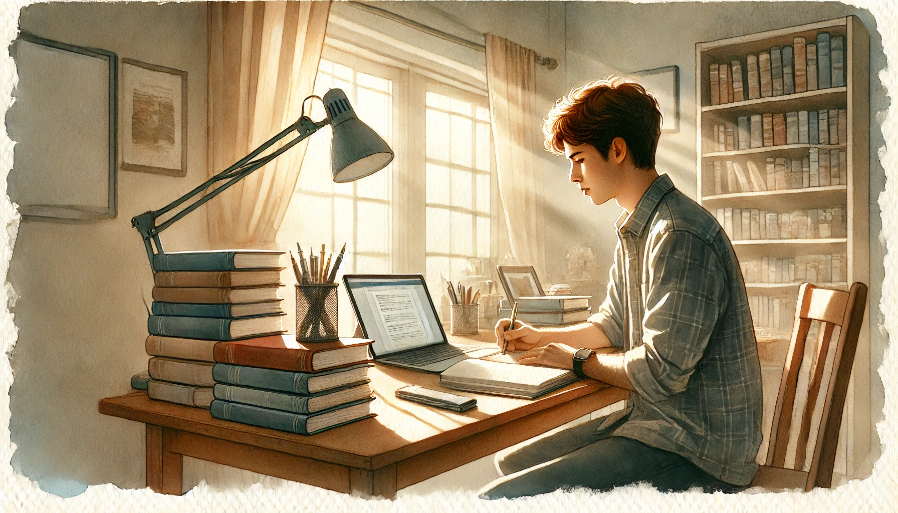 focused student studying after following a productive morning routine for students