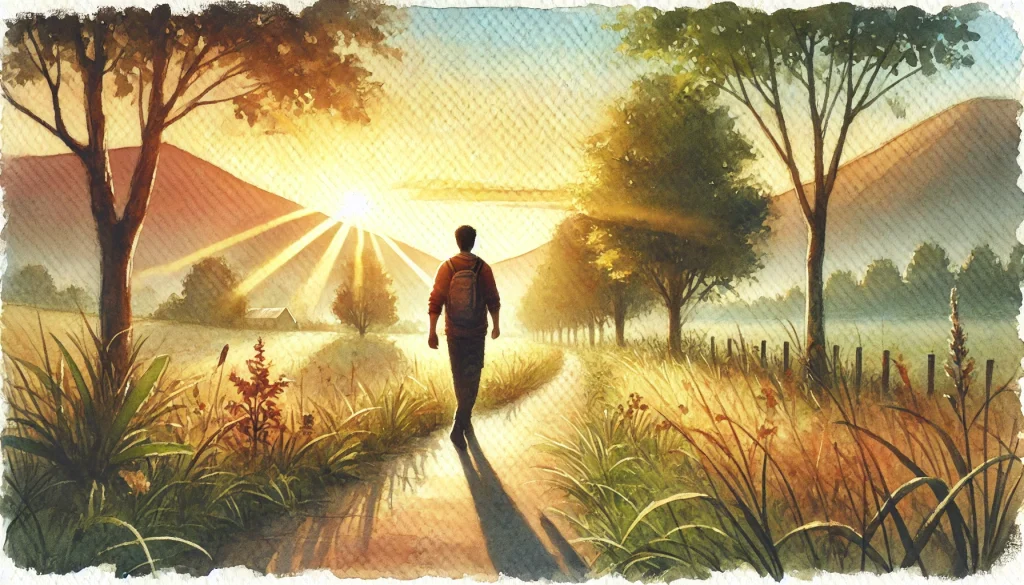 What Is the 2 Minute Rule? The Best Habit Strategy person walking forward in morning light symbolizing progress from using the 2 minute rule habit building strategy