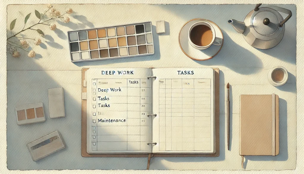 what is the 3 3 3 rule productivity system shown in structured daily planning notebook