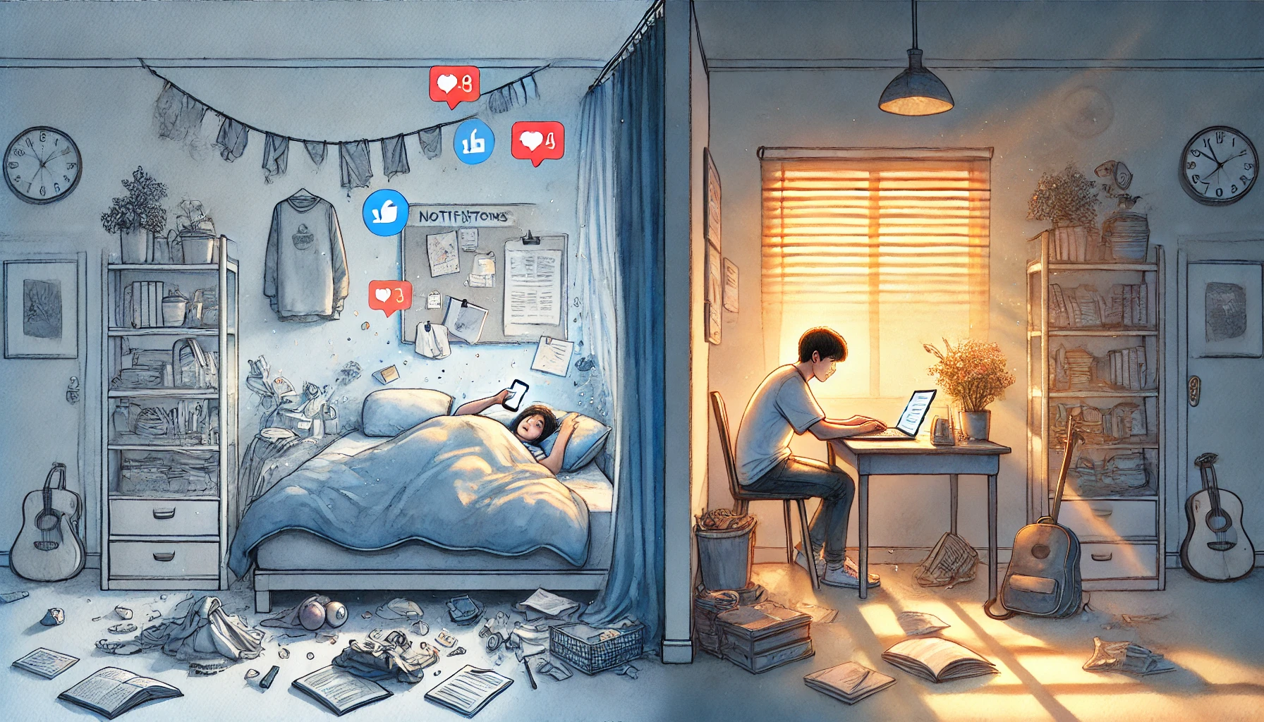 morning routine for students mistakes using phone distraction vs focused study routine for students morning